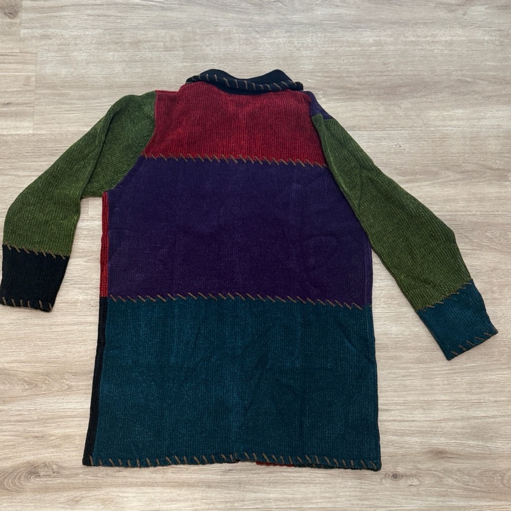 Vintage Kathy Levine by request Colorful Patchwork Cardigan - Picture 5 of 5